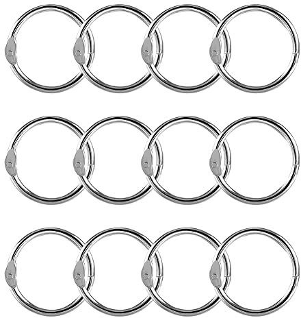 Metallringe Buchringe Binder Ringe für Karteikarten Fotoalbum Loseblatt, 2 cm, 12 Stück