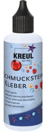 Kreul 49603-Colle, 80 ml, Lavable jusqu'à 30 °C, sèche en Transparence, sans solvant, à Base d'eau, pour Fixer des Pierres précieuses, Ne s'applique Pas, Transparent