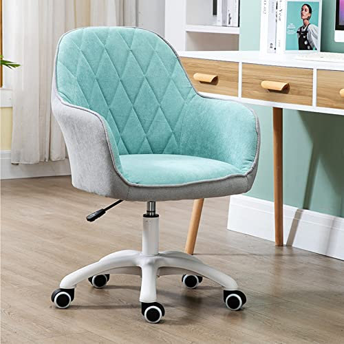 SYCARPET Home-Office-Stuhl, Samtstoff mit mittlerer Rückenlehne, Verstellbarer Drehstuhl mit Armlehne für kleinen Raum, Wohnzimmer, Make-up, Studium