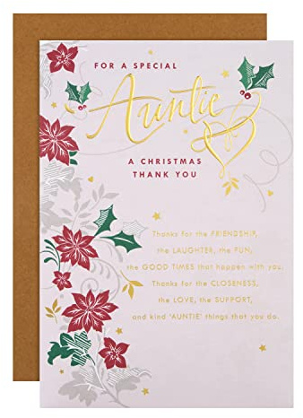 Hallmark Weihnachtskarte für Tante – traditionelles Design mit herzlichem Vers