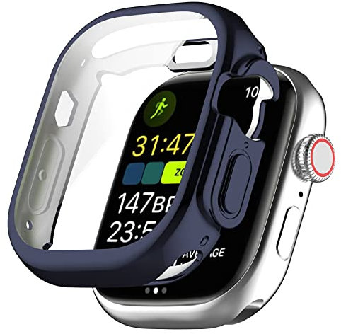 BoLuo Funda Silicona para Apple Watch Series 8 Ultra 49mm Case, Funda Caso Smartwatch, Flexible Protectora Cover,Funda Reloj Clear Plating TPU Case Protectora para iWatch 8 Ultra 49mm Watch (azul)