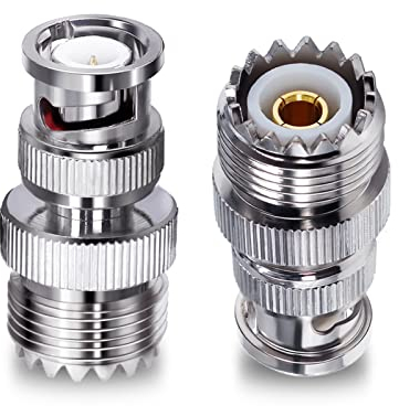 TUOLNK BNC Stecker auf UHF PL259 Buchse RF Koaxialadapter SO239 Buchse auf BNC Stecker Koaxialstecker für Verlängerungskabel 2St