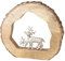 BOLTZE Deko-Aufsteller Conaldi aus Mango-Holz I mit Hirsch-Motiv aus Aluminium I Baumscheibe I Weihnachts-Deko I Wohnzimmer, Esstisch I Advents-Dekoration zum Hinstellen I Reindeer, Rentier