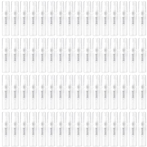KOHAND 120 Pack Mini Sample Spray Bottle, 2ml Small Empty Perfume Sample Bottles Atomizer Spray Bottle for Perfume, Makeup, Gyms and Short Travel, Clear