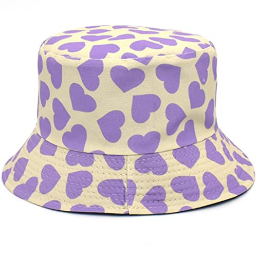 Yixda Unisex Fischerhüte Outdoor Faltbarer Bucket Hat Eimerhut Sonnenhut Strandhut (Liebe Lila)