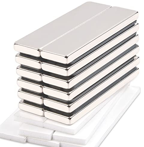 OCEUMAOA Neodym Magnete Selbstklebend Magnete Stark Groß Rechteckige 40x10x3mm Klebemagnete 12 Stück Magnete für Magnettafel Küchenschrank Haushalt BüRo Craft Magneten