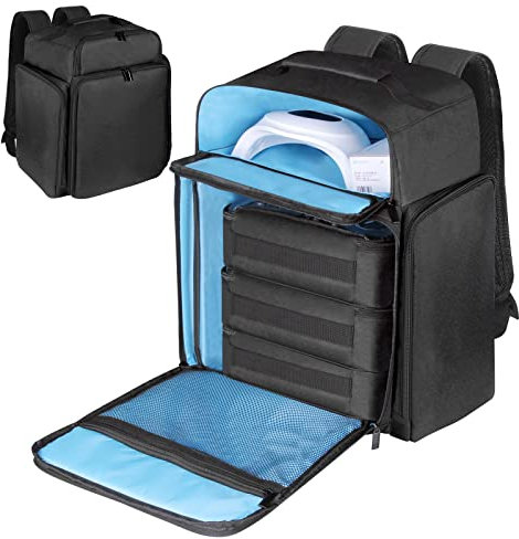 Famard Nail Polish Organiser Backpack - Holds 108 Bottles(15ml - 0.5 fl.oz) and 1 Nail Lamp, with 3 Removable Storage Case for Nail Varnish Tech