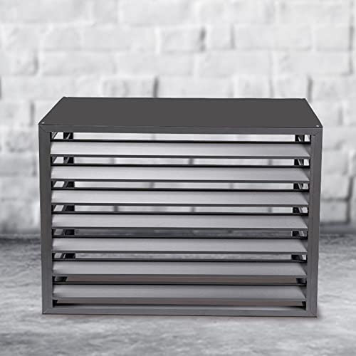 Cache climatiseur Exterieur aluminium, Couverture De Climatisation Extérieure, cache climatiseur, Étanche À La Poussière Et À L'eau , Convient aux unites de climatization externes ( Color : Gray flat