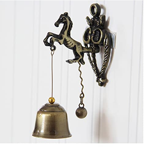 Hängender Garten Retro Pferd Türglocke Kleine Legierung Türklingel Windklingel mit Eisenglockenwanddekoration für Innenraum