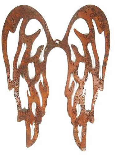 Engelsflügel in Rostlook 16 x 12 cm Edelrost Metall Engel Flügel Weihnachten Deko Trend GTT H285