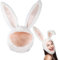 SATINIOR Osterhase Mütze Plüsch Hasenohren Kappe Niedlich Party Kostüm Kaninchen Hut mit Ohren Süße Weiße Hasenmütze Flauschige Tier Hase Ohren Kopfbedeckung für Erwachsene Kinder Geburtstag Cosplay