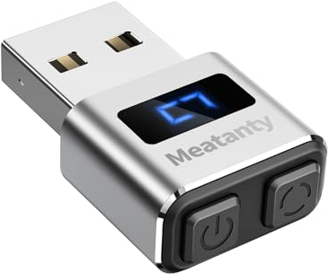 meatanty Metal Tiny Mouse Jiggler, USB Mouse Mover, Automatic Screen Shaker with 3 Modes, Wiggler Giggler Toggler for Computer/PC/Laptop - Office Work - Silver