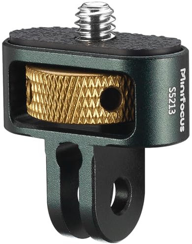 MINIFOCUS Adaptador de cabeza de tornillo de 1/4 pulgadas, soporte de trípode de cámara para adaptador GoPro, adaptador de conversión de aluminio CNC para GoPro Hero, DJI, Insta360, accesorios de