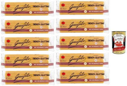 Italian Gourmet - Spaghetti Senza Glutine 10x500g, glutenfreie Pasta aus Mais Vollkornreis & Quinoa, italienische Nudeln für Pastagerichte Vorratspack + Italian Gourmet polpa
