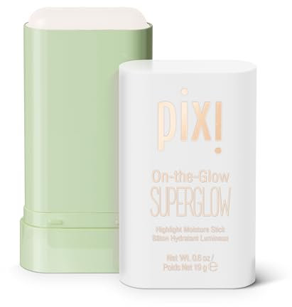 Pixi On-the-Glow SuperGlow | Shade IcePearl | Hydrating Highlighter Stick with Ginseng, Aloe Vera & Fruit Extracts | For Cheeks & Brow Bones | 19g / 0.6oz | Paraben-Free Luminous Natural Highlight