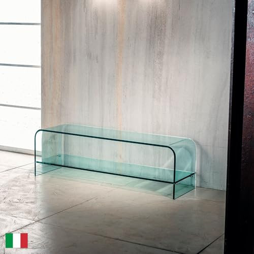 Stilprojectstore - Porta TV in Vetro Curvato Trasparente L 120 Made in Italy - Tube 120