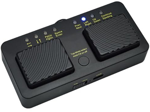 Bluetooth Page Turner Pedal,Wireless Compact Design Silent Sheet Music Page Turner Rechargeable Sheet Music Reading Controller USB Silent Foot Pedal for Ipad Tablet Smartphone
