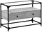 vidaXL TV Cabinet with Glass Top Stand - Grey Sonoma Engineered Wood, Metal Frame, 80x35x51 cm, Living Room Storage Unit