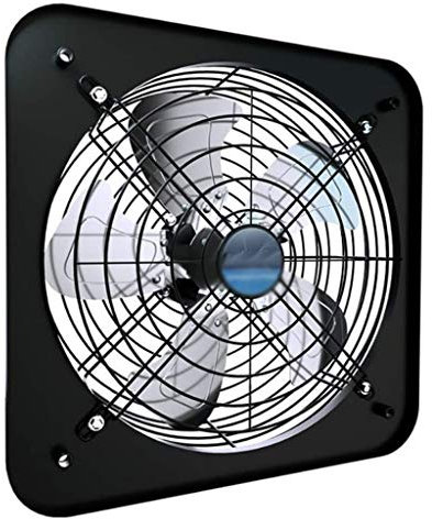 FAZENHUA Extractor de aire cuadrado, ventana de ventilador de escape doméstico de 12 pulgadas de alta velocidad, para proyectos de escape de ventilación, rejilla negra