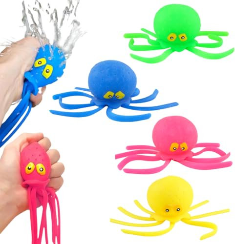 Juguetes de Descompresión para Niños,Descompresión de Juguetes de Pulpo,Juguetes para Piscinas,Juguete de Baño para Bebé,Juguetes de Chorro de Agua de Pulpo 4pcs