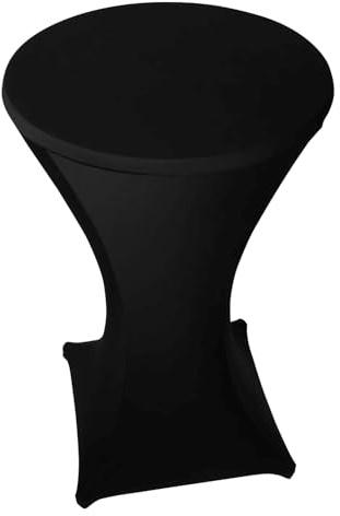 Stoff-Kollektion - Stretch Stehtischhusse 70cm aus Polyester & Stretch – Bügelfrei & Waschbar bis 40°C – Gummierte Fußtasche & passgenau - Tischhussen für Hochzeiten, Partys & Events - Schwarz