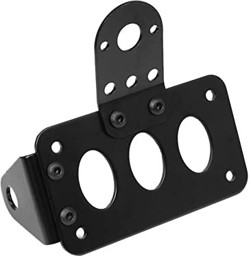 TUHBCX For Sportsters Motorcycle Side Mounted License Plate Mount Holder Number Plate Bracket Stand For Bobber For Chopper License Plate Frame Holder