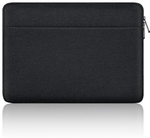 JOOEER 15 Pollci Custodia Laptop Sleeve Compatibile per 15 Pollici MacBook Air/Pro 16 Pollici MacBook M1 M2 M3 M4 Computer, Custodia Protettiva Impermeabile Laptop in Poliestere con Tasca, Nero