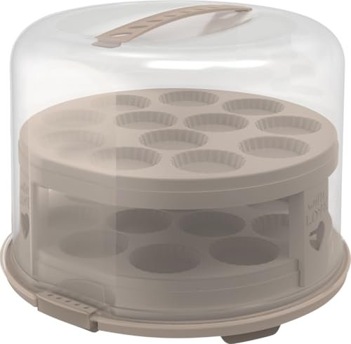 Rotho Tortenglocke Fresh XL mit Trays 26 cm inkl. zwei Einsätzen meadow rose