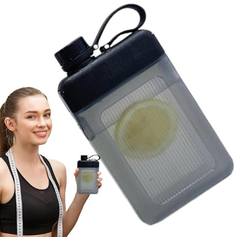 Flache Wasserflasche, quadratische Wasserflasche,450-ml-Wasserflasche passt in die Tasche | Geldbörsen-Wasserflasche, flach, taschenfreundlich, Trinkwasserflaschen, kompakte, transparente, einfache Fi