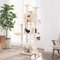 Sufrk Kratzbaum mit Sisal-Kratzsäulen Katzen Baumhaus Katzen Kratzbaum Creme 191 cm