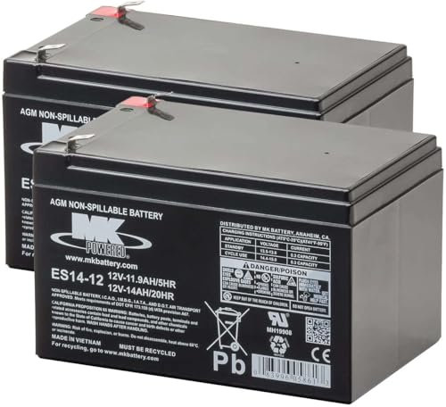 BatteryTrader® MK ES12-12 mobility scooter battery (pack of two) (14, Amps)