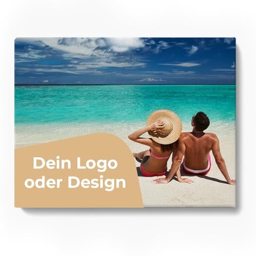Cimpress Personalisiertes Leinwandbild, Ihr Foto auf Leinwand, 30x20 cm Querformat, selbst gestalten mit Foto & Text, Wanddeko bedruckt – Geschenk zum Muttertag, Vatertag