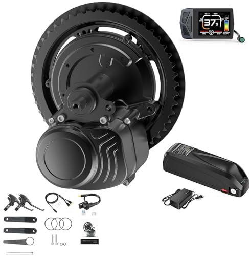 Varstrom TSDZ 48V 500W Mid Drive Kit TSDZ2B New Version Electric Bike Conversion Kit with 48V 20Ah Downtube Battery and EKD01 Multi-language Ebike Display for BB68mm-73mm Mountain Bike