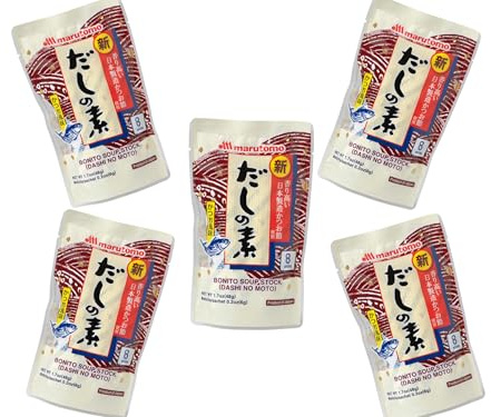 MARUTOMO Dashino Moto 5er Pack - Japanisches Dashi Pulver für Miso Suppe - Authentischer Umami Geschmack - OG ASIA - 240g
