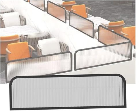 Durchsichtige Trennwand für Esszimmer, leicht zu reinigen, dekorativer Zaun für Büro, Restaurant oder Hotel, schwarz, 70 x 30 cm