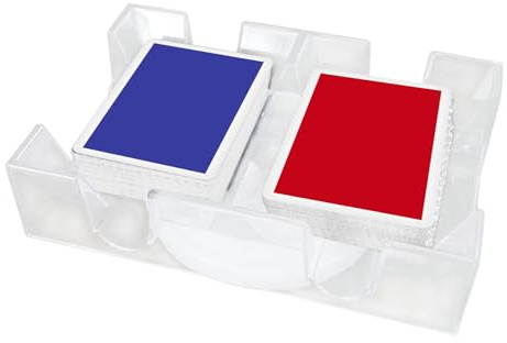 Tarjetero Duall Deck | Bandeja giratoria para cartas de canasta | Bandeja giratoria para cartas | Bandeja giratoria para cartas | Soporte giratorio transparente para cartas | Soporte para cartas