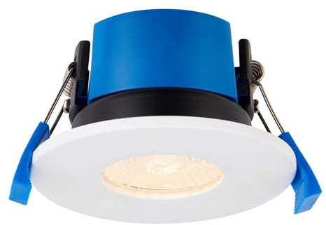 Saxby 109803 Shield Dual Wattage 4CCT LED Fixed Downlight, Matt White, IP65, Dimmable