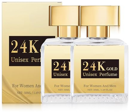 24k Gold Unisex Parfüm, 50ml Holz und Weihrauchduft, Parfum Damen, Eau De Parfum Spray, Sanfter Holz-Räucherstäbchen, Elegant und Dezent, Frische Duft (2PC)