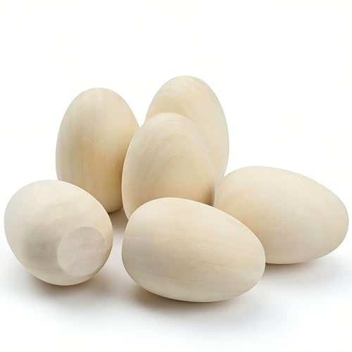 DAHI 10pcs Ostereier deko Eier aus Holz holzeier zum bemalen Deko Ostern Eier (Natural C)