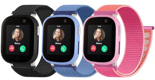 JUVEL Kinder Armband Kompatibel mit Xplora X6 Play Armband, Sport Nylon Armbänder für Xplora X6 Play Gen 1 Gen 2 Pro - Mädchen Jungen Ersatzarmband für Kids Smartwatch, 3 Stück