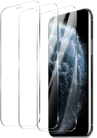 Lyootam 3 Pack Clear Screen Protector for iPhone 11 Pro/iPhone Xs/iPhone X, Transparent Tempered Glass Film, 9H Hardness, Scratch Resistant, HD Clarity