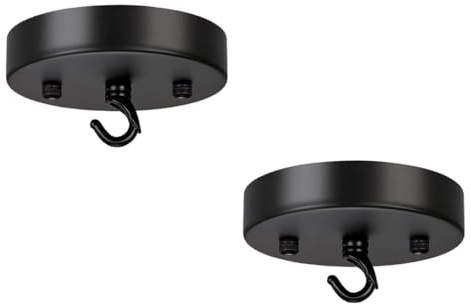 HEATSHAKING 2 Stück Nordische Deckenleuchten Saugplatten mit Haken Schwarze Deckenplatten für Schlafzimmer und Wohnzimmer Selbstgemacht Lampenhalterung Zubehör