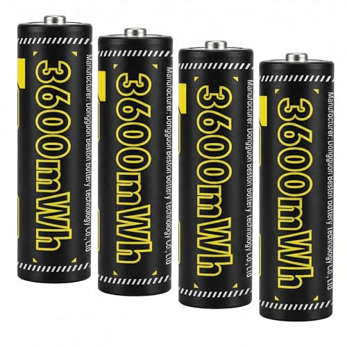 4Stück 1,5V AA Wiederaufladbar Li-Ion Nr. 5 Batterie Langlebige AA Akku –3600 mWh