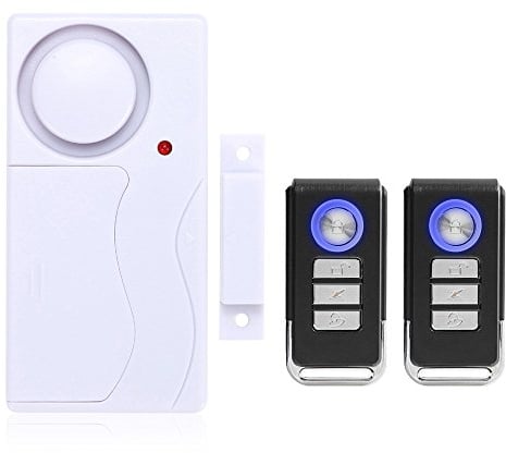Mengshen Alarme de Porte et Fenêtre Antivol Sans Fil - Facile à Installer, 105db Très Fort, Avec Télécommande (1 Alarme et 2 Télécommandes)
