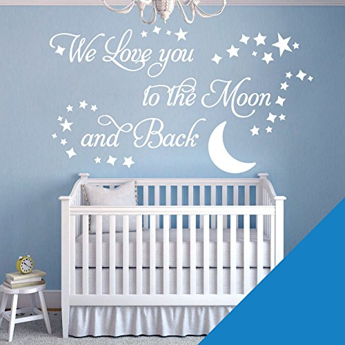 Wandtattoo, Motiv We Love You to The Moon and Back, Vinyl, Motiv Ozean