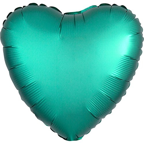 Amscan 3679901 - Standard Folienballon Satin Luxe Jade, Herz, Durchmesser 43 cm, Luftballon, Heliumballon, Hochzeit
