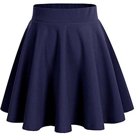 bridesmay Damen Mini Rock Sommer Kurz Skater Rock Schulmädchen Anime Rock Gothic Cosplay Sexy Röcke Navy S