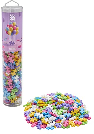 Plus-Plus 4187 Mini Kreativ-Bausteine Tube, Pastell, Geniales Konstruktionsspielzeug, 240 Teile
