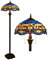 Yjmgrowing Tiffany Style Stehleuchte Blaue stehende Beleuchtung des Buntglas-Libellen-Tabellen-Schreibtischs für Schlafzimmer Lesebeleuchtung, Fußschalter, E27 × 2,40W (40 * 162CM)
