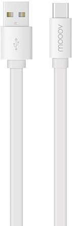 Metronic Mooov 732058 - Cable Plano USB Tipo C (1 m), Color Blanco